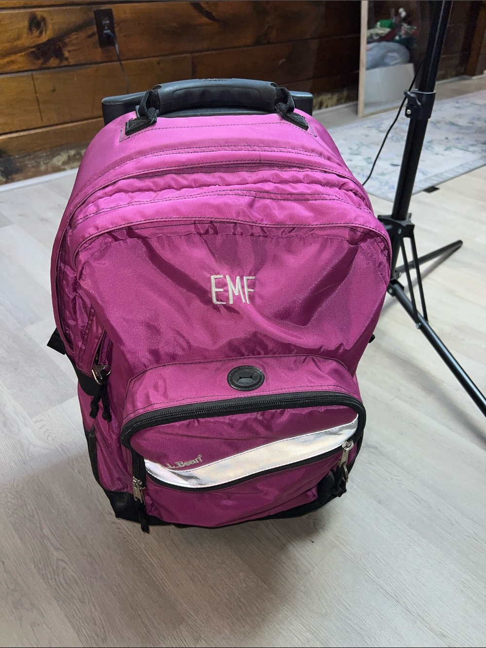 L.L. Bean Personalized Magenta Rolling Backpack